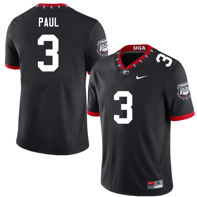 Georgia Bulldogs Men's Andrew Paul #3 Black 2022 100th Anniversary Stitched College UGA Football Jersey 23FF011VI